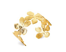 Charger l&#39;image dans la galerie, JONC Femme ACIER DORE FLEURS
