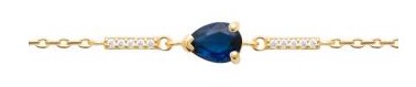 BRACELET Dame oxyde bleu PLAQUE OR