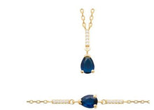 Charger l&#39;image dans la galerie, COLLIER Dame oxyde bleu PLAQUE OR

