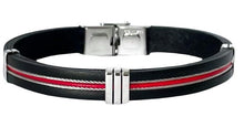 Charger l&#39;image dans la galerie, BRACELET Homme Acier, cuir, cable ALBAN ELDEN BA23-21-N-RG-20
