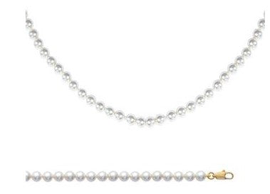 COLLIER Dame perles imitation PLAQUE OR