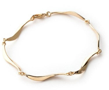 BRACELET Dame ondulé PLAQUE OR