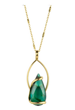Charger l&#39;image dans la galerie, COLLIER Dame   doré  pierre imitation émeraude &quot;FLORENCE&quot; MARAZZINI
