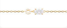 Charger l&#39;image dans la galerie, BRACELET Dame PLAQUE OR ANNEAU  OXYDES
