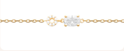 BRACELET Dame PLAQUE OR ANNEAU  OXYDES