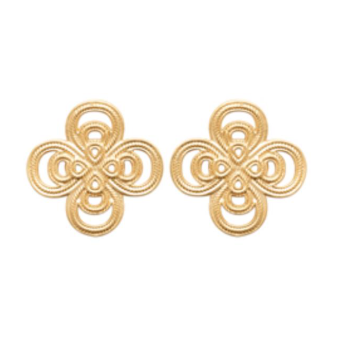 BOUCLES D OREILLES Femme PLAQUE OR ARABESQUE