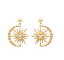 Charger l&#39;image dans la galerie, BOUCLES D OREILLES Femme PLAQUE OR OZ SOLEIL
