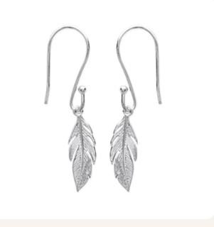 BOUCLES D OREILLES Femme ARGENT RHODIE PLUME
