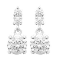 Charger l&#39;image dans la galerie, BOUCLES D OREILLES Femme argent rhodié oxydes balncs
