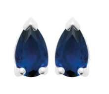 Charger l&#39;image dans la galerie, BOUCLES D OREILLES Femme ARGENT RHODIE OXYDE BLEU
