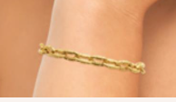 Charger l&#39;image dans la galerie, BRACELET Femme ACIER DORE maille ovale striée
