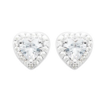 Charger l&#39;image dans la galerie, PUCE D OREILLES Femme MOTIF COEUR ARGENT RHODIE OXYDES
