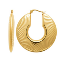 Charger l&#39;image dans la galerie, BOUCLES D&#39;OREILLES Dame Créoles  ACIER DORE INOXYDABLE
