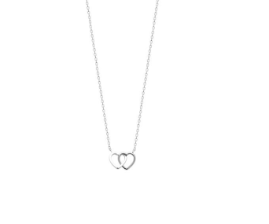 COLLIER femme ARGENT RHODIE 2 cœurs