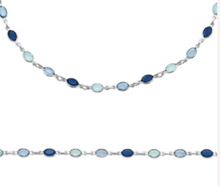 Charger l&#39;image dans la galerie, BRACELET femme ARGENT RHODIE CRISTAL BLEU OU ROSE
