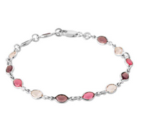 Charger l&#39;image dans la galerie, BRACELET femme ARGENT RHODIE CRISTAL BLEU OU ROSE
