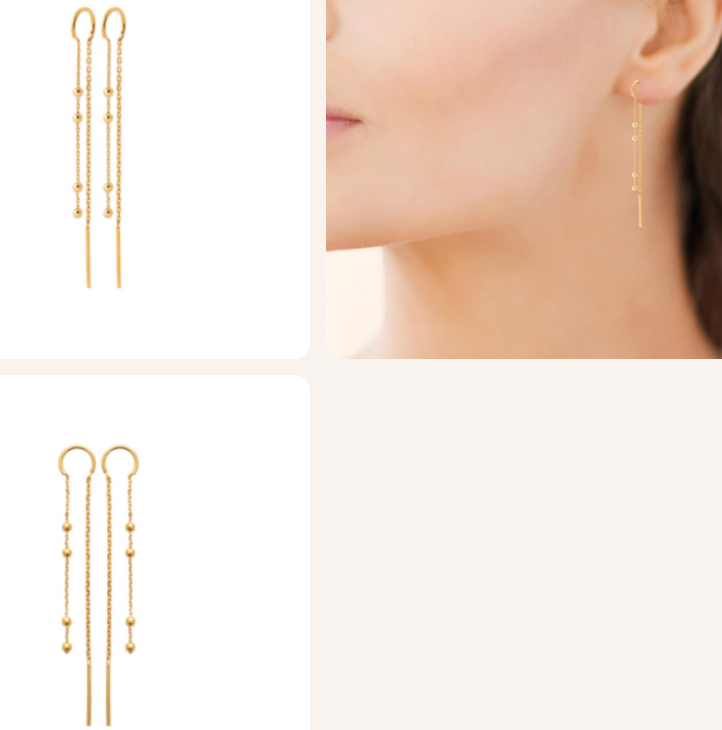 BOUCLES D'OREILLES Dame pendante avec arceau PLAQUE OR