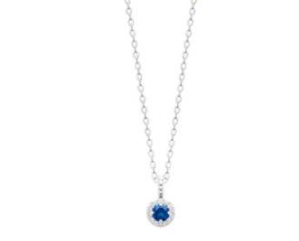COLLIER Dame oxyde bleu ARGENT