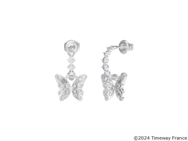 BOUCLES D'OREILLES CHRYSALIS Dame Acier Blanc GUESS JUBE04111JWRH