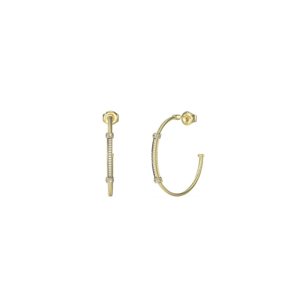 BOUCLES D'OREILLES Dame DEMI-CREOLES câble et oxydes GUESS JUBE05397JWYG