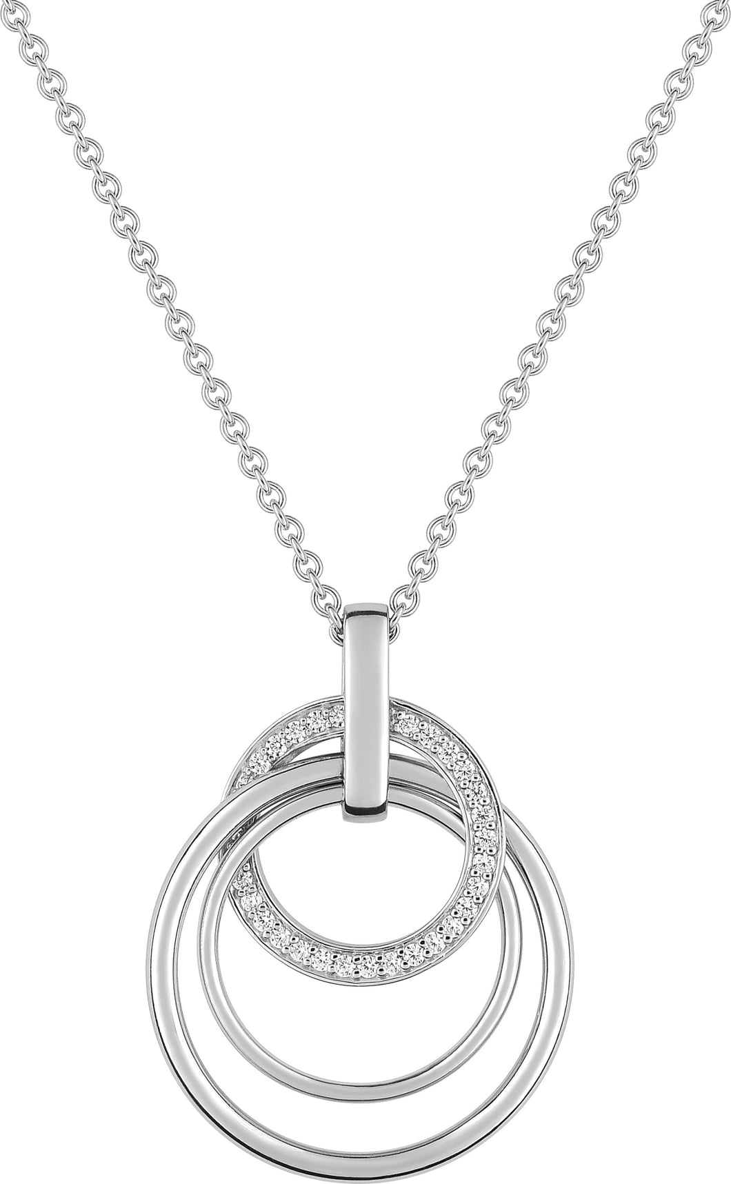 COLLIER Dame 3 cercles entrelacés ARGENT