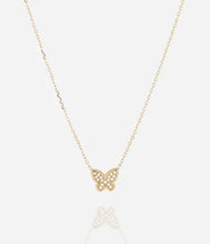 Charger l&#39;image dans la galerie, Collier Femme Logan papillon oxydes acier doré ZAG SNS26971-01WHT
