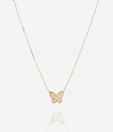 Collier Femme Logan papillon oxydes acier doré ZAG SNS26971-01WHT