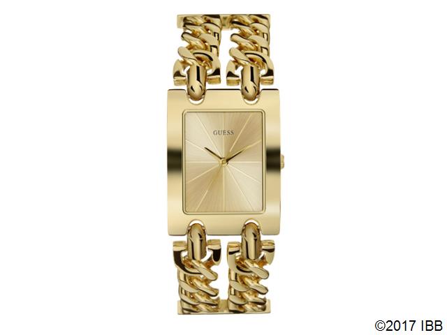 MONTRE CARREE Dame ACIER DORE GUESS W1117L2
