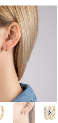 BOUCLES D'OREILLE Dame créoles empierrées Plaque or