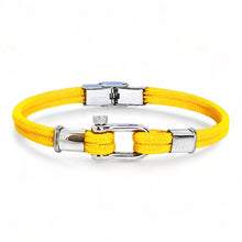 Charger l&#39;image dans la galerie, BRACELET Homme ACIER MANILLE CORDONS BICOLORES AVISO ELDEN BA16/23B-BM/VT
