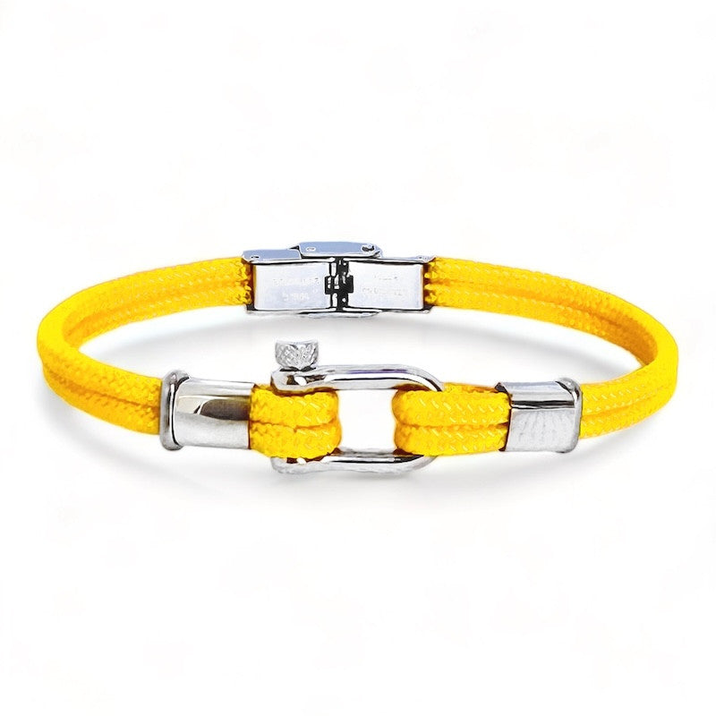 BRACELET Homme ACIER MANILLE CORDONS BICOLORES AVISO ELDEN BA16/23B-BM/VT