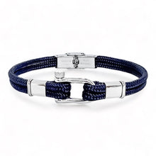 Charger l&#39;image dans la galerie, BRACELET Homme ACIER MANILLE CORDONS BICOLORES AVISO ELDEN BA16/23B-BM/VT
