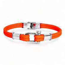 Charger l&#39;image dans la galerie, BRACELET Homme ACIER MANILLE CORDONS BICOLORES AVISO ELDEN BA16/23B-BM/VT
