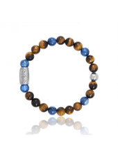 Charger l&#39;image dans la galerie, BRACELET Unisexe cyanite et oeil de tigre LAUREN STEVEN LSB08/144
