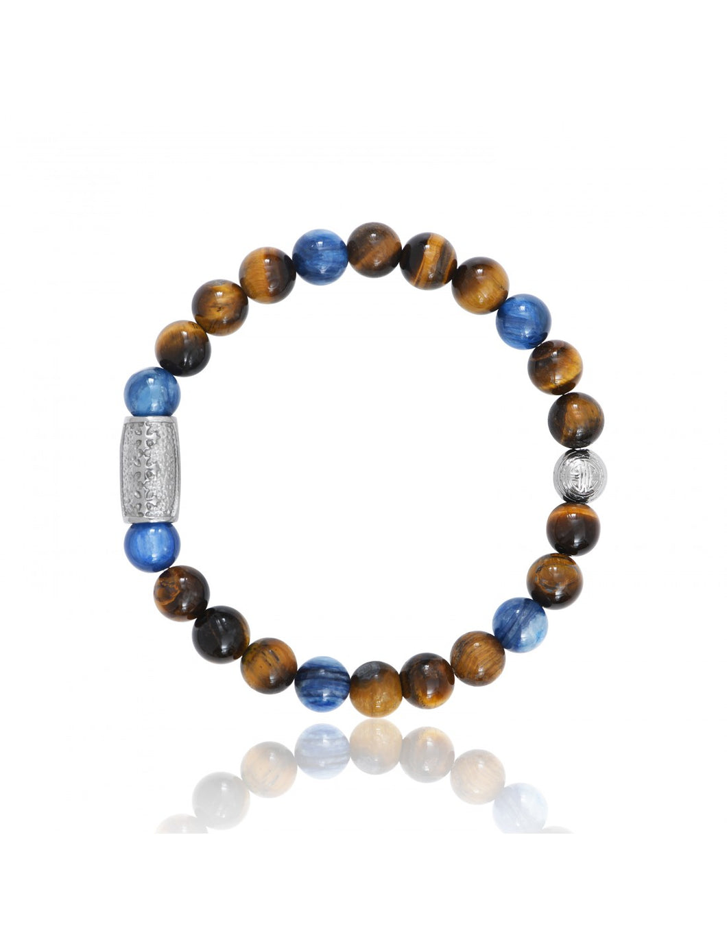 BRACELET Unisexe cyanite et oeil de tigre LAUREN STEVEN LSB08/144