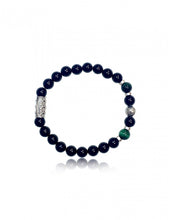 Charger l&#39;image dans la galerie, BRACELET Mixte Agate noire/Oeil de tigre vert et prospérité LAUREN STEVEN LSB08/188
