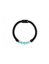 Charger l&#39;image dans la galerie, BRACELET Homme cuir tressé et perles en turquoise LAUREN STEVEN LSEL1154
