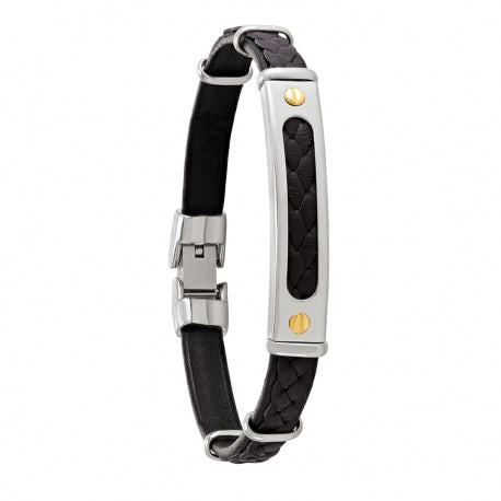 Bracelet Homme DAMIAN CHARLES JOURDAN CUIR NOIR