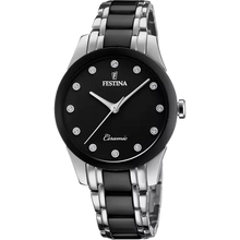 Charger l&#39;image dans la galerie, MONTRE dame FESTINA CERAMIC  NOIR f20499/3
