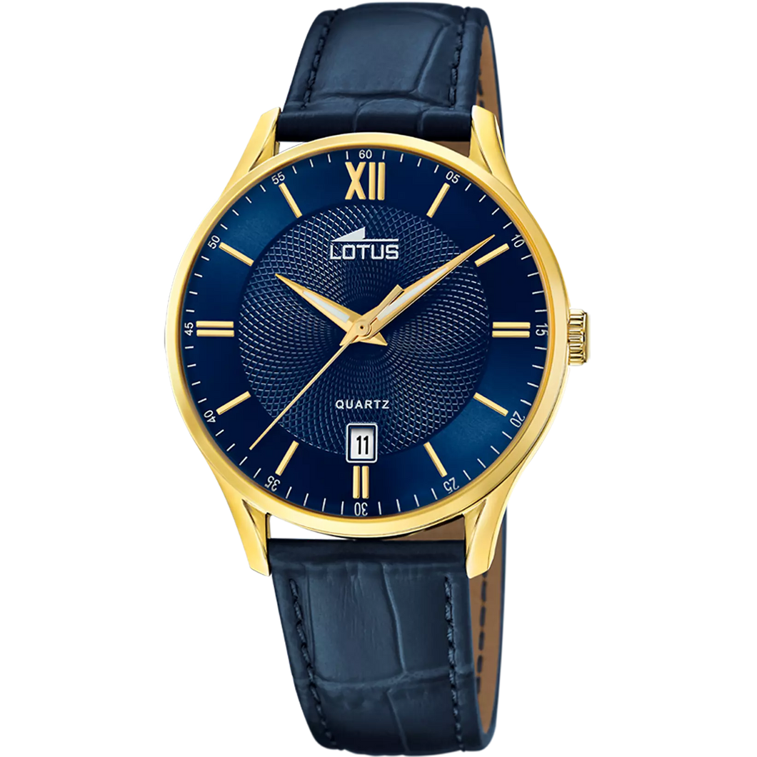 MONTRE Homme cuir bleu LOTUS 18403/H