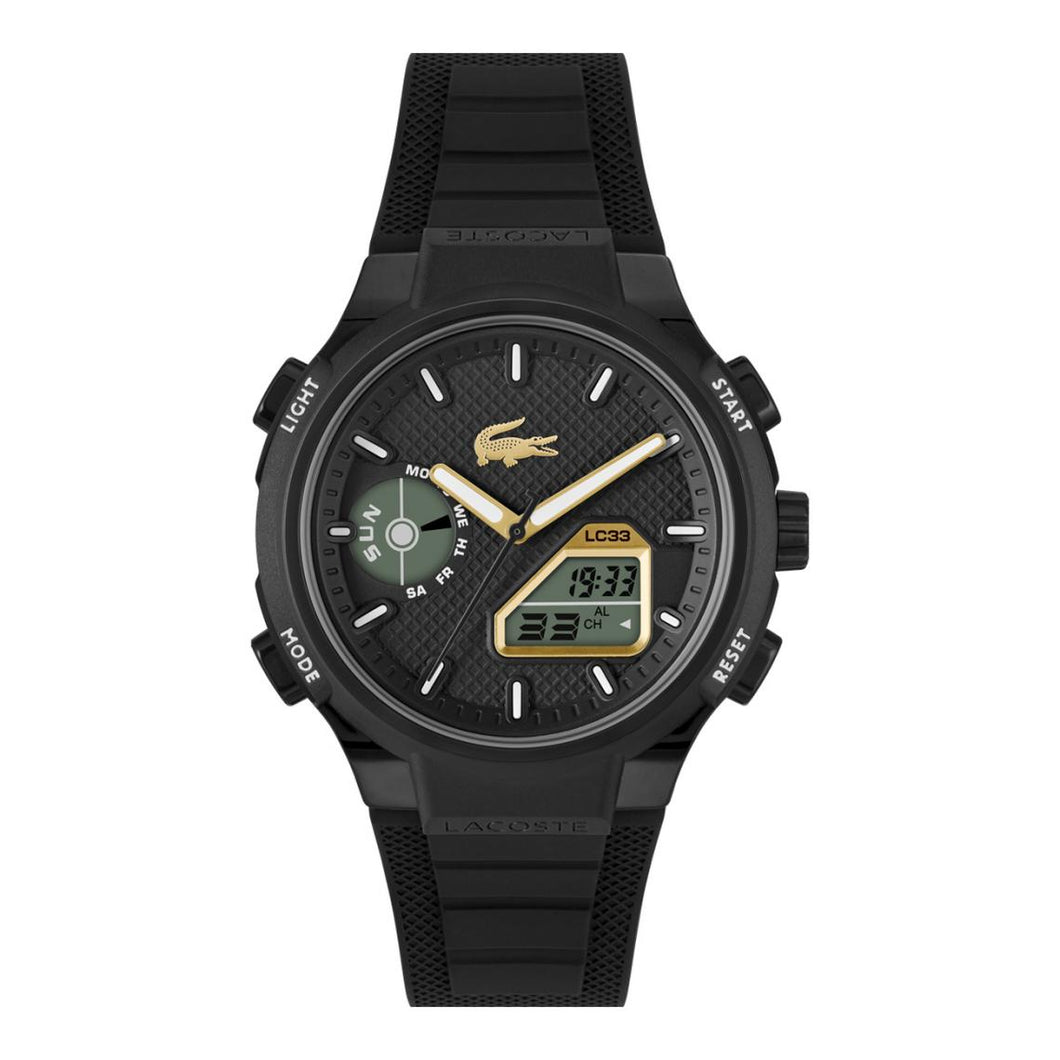 MONTRE Homme LC33 LACOSTE bracelet silicone noir 2011435