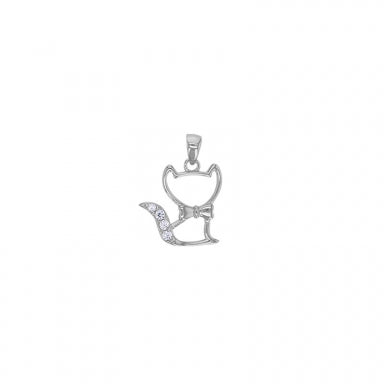 PENDENTIF Femme ARGENT RHODIE ET OZ CHAT