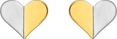 BOUCLES D'OREILLE Femme/enfant OR 375/100° BICOLORE COEUR