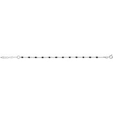 Charger l&#39;image dans la galerie, BRACELET MODE ARGENT BOULES OLIVES RESINE NOIRE 020868N

