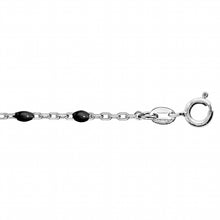 Charger l&#39;image dans la galerie, BRACELET MODE ARGENT BOULES OLIVES RESINE NOIRE 020868N
