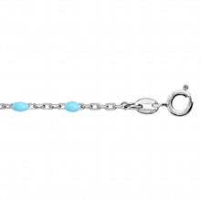Charger l&#39;image dans la galerie, BRACELET FEMME ARGENT RHODIE OLIVES RESINE TURQUOISE IMITATION
