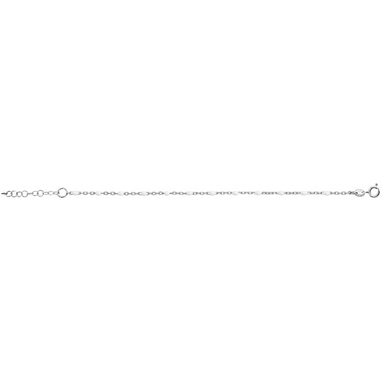 BRACELET ARGENT RHODIE OLIVES RESINE BLANCHE   020868W