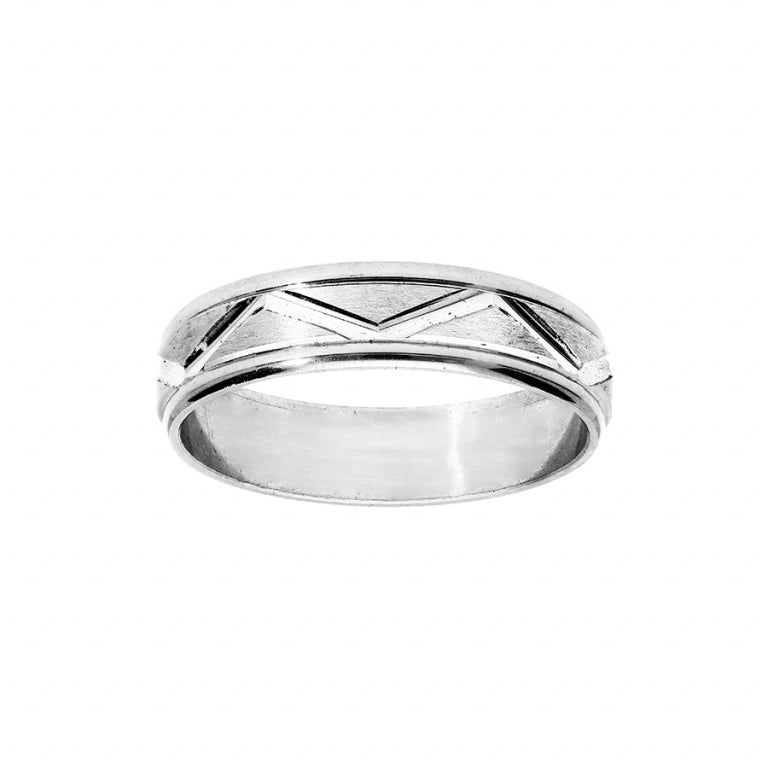 ALLIANCE ARGENT RHODIE 6MM VAGUE A062395
