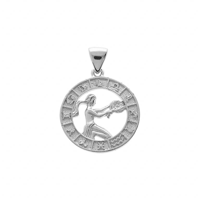 PENDENTIF ARGENT RHODIE MEDAILLE ZODIAQUE VIERGE  077435