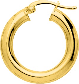 CREOLE RONDE PLAQUE OR 15 MM